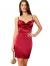 SOLY HUX Women's Spaghetti Strap Cowl Neck Satin Short Slip Dress