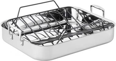 Le Creuset Stainless Steel Roasting Pan with Nonstick Rack, 16.25 x 13.25"