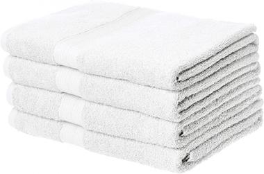 Amazon Basics Fade-Resistant Cotton Bath Towel - 4-Pack, White