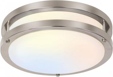 13 inch Flush Mount LED Ceiling Light Fixture, 2700K/3000K/3500K/4000K/5000K Adjustable Ceiling Lights, Brushed Nickel Saturn Dimmable Lighting for Hallway Bathroom Kitchen or Stairwell, ETL Listed