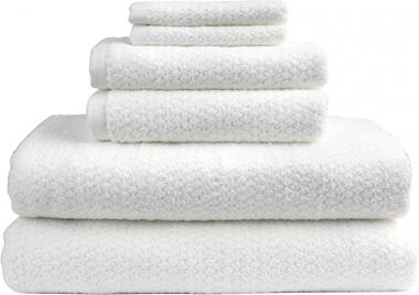 Everplush Diamond Jacquard Bath Sheet Towel Set, 6 Piece, White