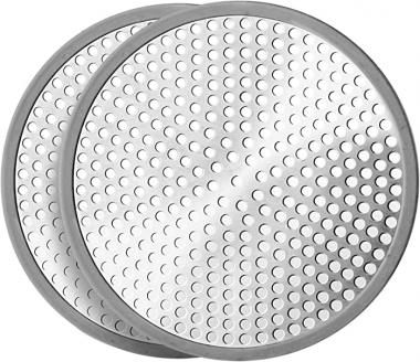 Shower Drain Hair Catcher, Bathtub Drain Strainer, Drain Protector, Stainless Steel Silicone Hair Stopper Shower Drain Covers for Bathroom Bathtub and Kitchen (2pcs)