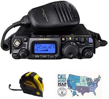 Bundle - 3 Items - Includes Yaesu FT-818 QRP 6W HF/VHF/UHF All Mode Mobile Transceiver with The New Radiowavz Antenna Tape (2m - 30m) and HAM Guides Quick Reference Card