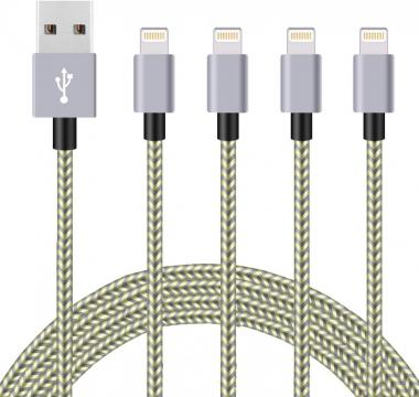 iPhone Charger, 4Packs(3ft 6ft 6ft 10ft) Charging Cable MFi Certified USB Lightning Cable Nylon Braided Fast Charging Cord Compatible for iPhone13/12/11/X/Max/8/7/6/6S/5/5S/SE/Plus/iPad