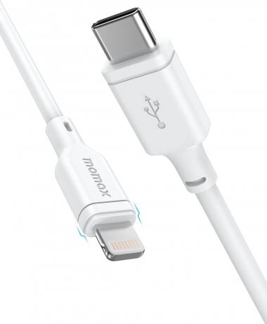 MOMAX USB C to Lightning Cable 1ft, Short Power Delivery iPhone Charger Cable, MFi Certified, Fast Charging Cord Compatible with iPhone 14 13 12 Pro Max Mini SE XS iPad Airpods MacBook (White)