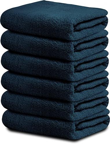 100% Cotton Bath Towels Set - Navy Blue 24"x48" Pack of 6 Ultra Soft Bath Towel 100% Cotton Bath Towel Set Highly Absorbent Daily Usage Bath Towel Ideal for Pool Home Gym Spa Hotel Bath Towel Set