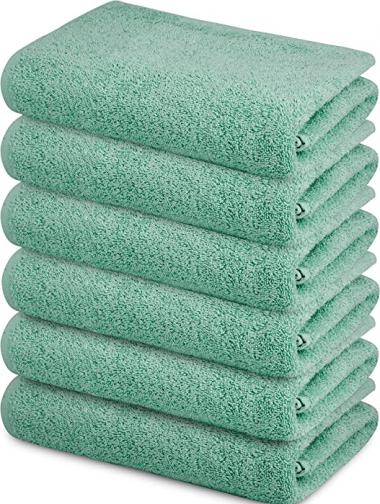 100% Cotton Bath Towels Set 22"x44" Aqua Green Bath Towels Pack of 6 Towels Set Ultra Soft Towels for Bathroom Gym Towels Spa Hotel Bath Towels Ring Spun Cotton Towels for Bathroom