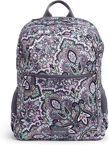 Vera Bradley Recycled Lighten Up Reactive Grand Backpack, Bonbon Medallion,One Size