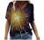 Summer Tops for Women Short Sleeve T Shirts Casual V-Neck Tie Dye Abstract Printed Tee T-Shirts Tunic Loose Blouses