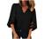 Women Summer Lace 3/4 Bell Sleeve Shirts V Neck Tops Casual Solid Elegant Blouses Summer Loose Beach Party T Shirts