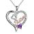 POTOPYY Sister Pendant Sterling Silver I Love You Forever Necklace Birthstone Pendant Jewelry for Women Sister Friend Birthday Gifts