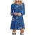 iDWZA Fashion Women Casual Long Sleeve O-Neck Christmas Print Ladies Loose T-shirt Dress Mini Swing Dress