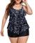 Yonique Womens Plus Size Tankini Swimsuits with Shorts Flounce Two Piece Bathing Suit Floral Printed Swimwear