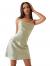 SOLY HUX Women's Spaghetti Strap Cowl Neck Satin Short Slip Dress