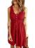 Acelitt Womens Casual Sleeveless Button Down Elastic Waist Swing Dresses, S-2XL