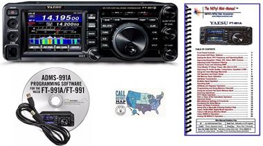 Bundle - 4 Items: Includes Yaesu FT-991A HF/VHF/UHF All-Mode Transceiver, RT Systems Programming Software/Cable Kit, Nifty! Mini-Manual and Ham Guides TM Quick Reference Card!!