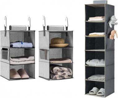 YOUDENOVA 6-Shelf Hanging Closet Organizer & Two 3-Shelf Separable Closet Hanging Shelves