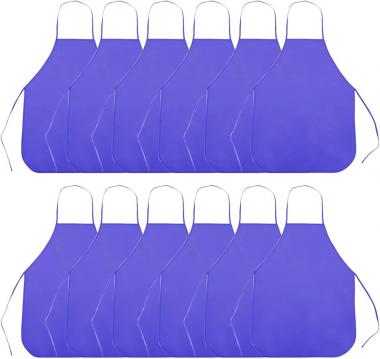 TopTie 12 Pack Non-woven Fabric Children Kids Apron for Classroom, Kitchen, Community Event, Handcraft & Art Painting-Purple-S