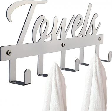 Aesthetic Bathroom Towel Rack for Wall Mount – Space Saving and Easy to Install Towel Holder Hooks