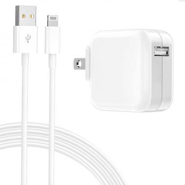 [Apple MFi Certified] iPad & iPhone Fast Charger, Linocell 12W USB Smart Power Wall Charger Foldable Portable Plug with Quick Charging Lightning Cable for iPhone 14/13/12/11, iPad Air 3/2/1, iPad Mini