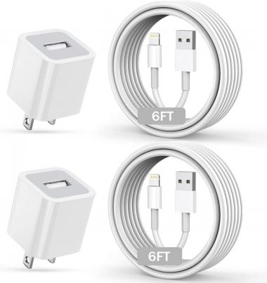 iPhone Charger, Long 6FT Apple iPhone Charger 2Pack[Apple MFi Certified] 6feet Lightning Cable Quick Fast Charging Data Sync Cord USB Wall Charger Block Adapter for iPhone 13/12/11/XS/XR/X/8/7/SE/iPad