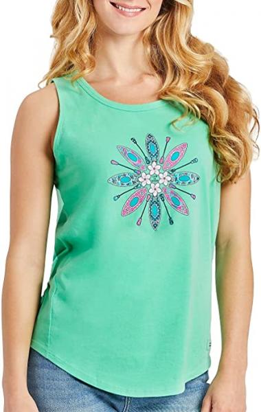 Life is Good Womens Kayak Flower Tank Top