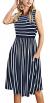 Simier Fariry Womens Modest Teacher Midi Casual Dress with Pockets