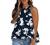 Womens Summer Tops 2022 High Neck Summer Boho Floral Halter Tank Tops Babydoll Ruffled Flowy Sleeveless Shirts Blouses