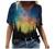 Summer Tops for Women Short Sleeve T Shirts Casual V-Neck Tie Dye Abstract Printed Tee T-Shirts Tunic Loose Blouses