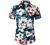 JOGAL Women's Floral Blouse Casual Button Down Short Sleeve Aloha Hawaiian Shirt