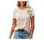 Womens Tops Casual Lace Trim Petal Sleeve Blouse Summer Loose Shirt V Neck Tunic Top Floral Print Blouse for Women