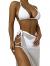 SOLY HUX Women's Wrap Triangle Bikini Bathing Suits with Mesh Beach Skirt 3 Piece Swimsuits