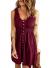 Acelitt Womens Casual Sleeveless Button Down Elastic Waist Swing Dresses, S-2XL