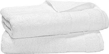 BIOWEAVES 100% Organic Cotton 700 GSM Plush Bath Towels 30" x 58" GOTS Certified - White, Pack of 2