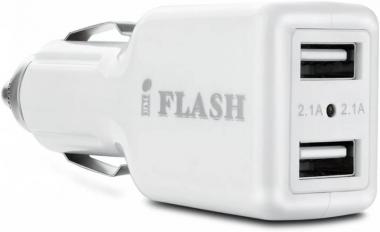 iFlash Dual USB Car Lighter Charger Adapter w/ 10w (Fast) Heavy Duty Ouput for/Compatible with Apple iPad Pro Air Mini, iPhone 13 12 11 Mini Pro Max X XR XS Pro Max 6 7 8 Plus, Samsung Galaxy S10