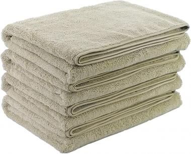 Polyte Microfiber Quick Dry Lint Free Bath Towel, 57 x 30 in, Pack of 4 (Beige)