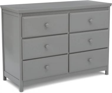 Delta Children Emerson 6 Drawer Dresser, Greenguard Gold Certified, Grey