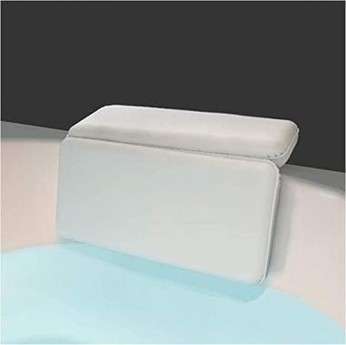 mozhixue Luxurious Spa Bath Pillow for Tub 2 Panel Bathtub Pillow with 7 Non-Slip Suction Cups for Head Neck and Back Support,White