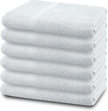 100% Cotton Bath Towels Set | 24"x46" Pack of 6 Small Towels | White Towels Ultra Soft White Bath Towels Bulk for Gym & Spa| Hotel Bath Towels | Ring Spun Cotton Towel