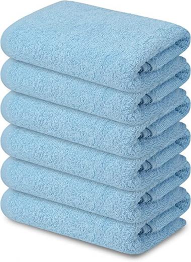 Cotton Bath Towels Set Small Ultra Soft Cotton Bath Towel Aqua Blue Highly Absorbent Daily Usage Bath Towel Ideal for Pool Home Gym Spa Hotel - Aqua Blue 22inch x 44inch Pack of 6…, 22x44-Pack of 6