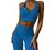 Meyeeka Women's 2 Piece Ribbed Seamless Workout Sets Short Sleeve Crop Top Drawstring Yoga Outfits Sets