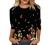 3/4 Sleeve Tops for Women Dressy Casual Crewneck Floral Printed T Shirts Loose Graphic Tee Summer T-Shirt Blouse Tunic