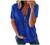 Women's Short Sleeve Zipper Tops and Blouses Casual Loose Fit V Neck Tunic Trendy Color Block Tees Summer T Shirts