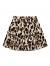 SheIn Women's Leopard Print Drawstring Waist Layer Ruffle Hem Short Skirt