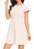 CakCton Women's Casual Short Sleeve Dress Solid Color Swing High Waist Mini Dresses