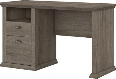 Bush Furniture Yorktown Home Office Desk with Storage, 50W, Restored Gray