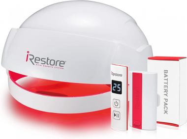 iRestore Essential Laser Hair Growth System + Rechargeable Battery Pack - FDA Cleared Hair Growth for Men & Hair Loss Treatments for Women with Thinning Hair, Hair Regrowth for Women