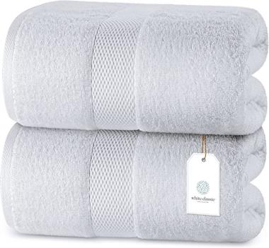 Luxury Bath Sheet Towels Extra Large | Highly Absorbent Hotel spa Collection | 35x70 Inch | 2 Pack (White)