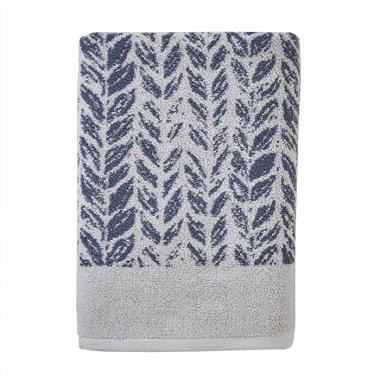 SKL Home by Saturday Knight Ltd. Distressed Leaves Bath Towel,Denim Blue