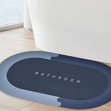 Bathroom Rug Bath Mat Rug 20”x32” Super Absorbent Quick Dry Premium Rubber Backed Bathroom Floor Rug Non Slip Bath Rug for Bathroom Shower Rug Blue